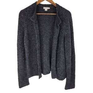J. Crew Gray fluffy Button-up sweater Size L